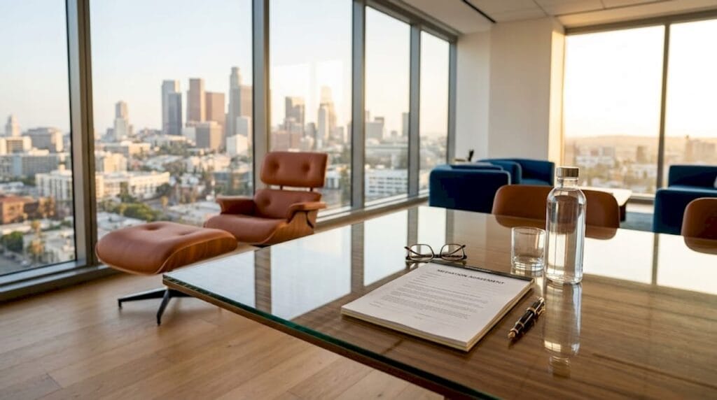 Israeli legal mediator reviews agreement in office