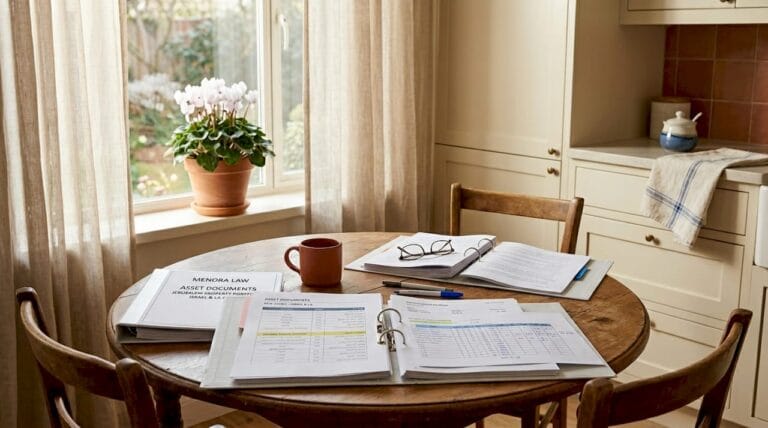 Family reviewing asset protection documents
