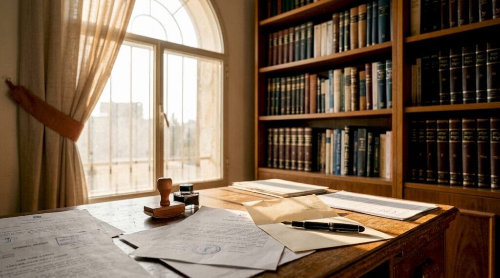 International Heir Israeli Asset Claim: Your 2026 Guide 4 Israel legal documents and stamp on wooden desk