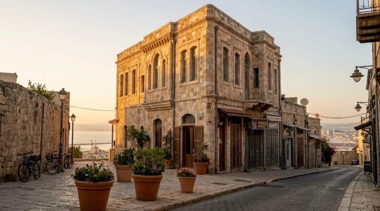 Historic Menara Building in Haifa exterior