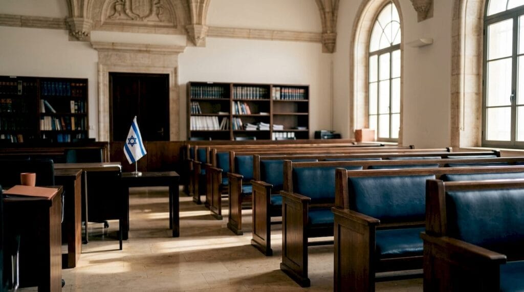 Exterior of Jerusalem District Court building, no people
