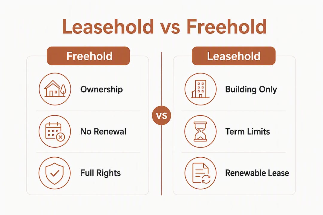 Why Israel Has Leasehold Property: A Clear Guide 3 Infographic comparing leasehold and freehold property types in Israel