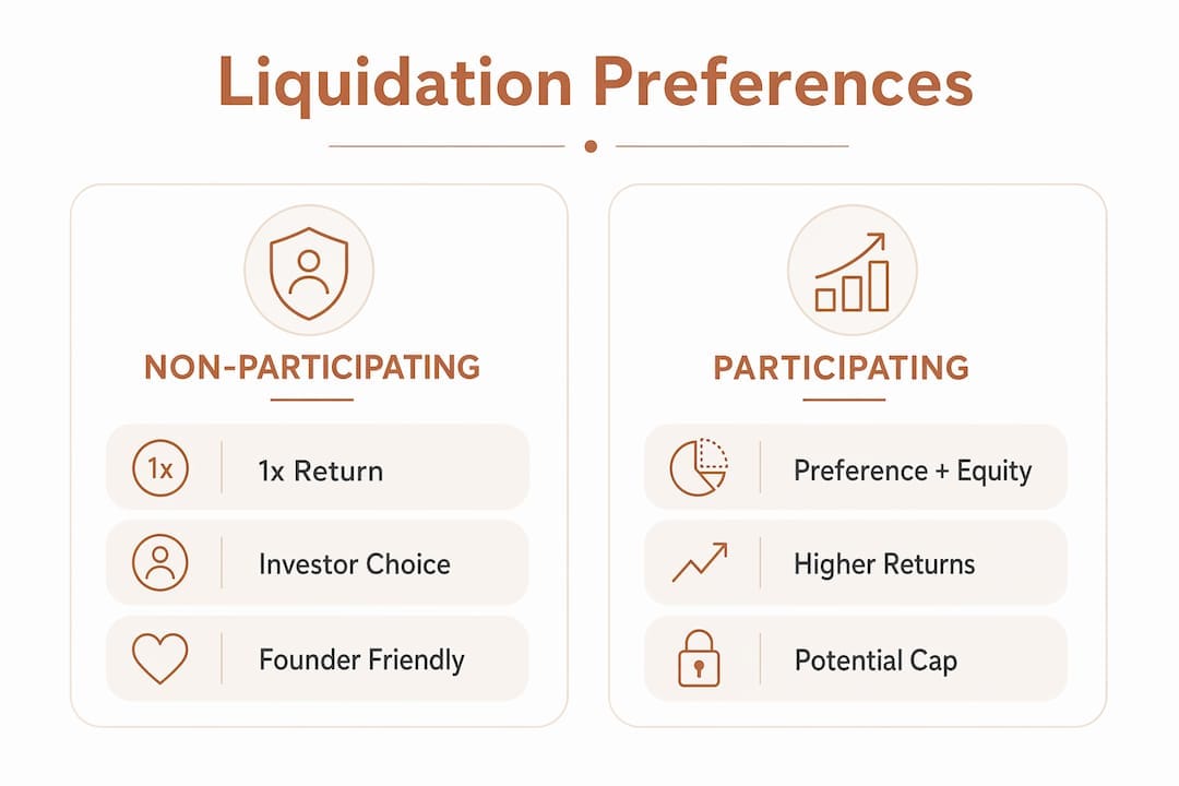 Infographic comparing liquidation preference types
