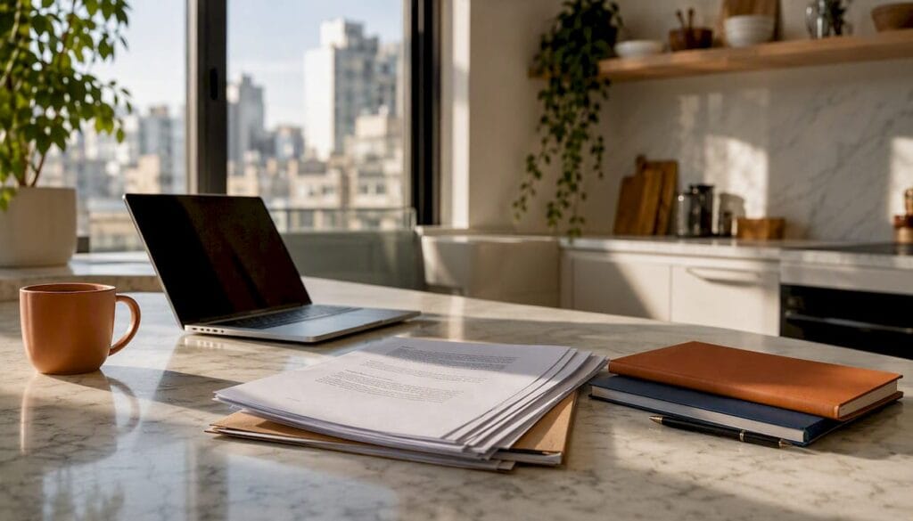 Startup legal documents on table in Tel Aviv office