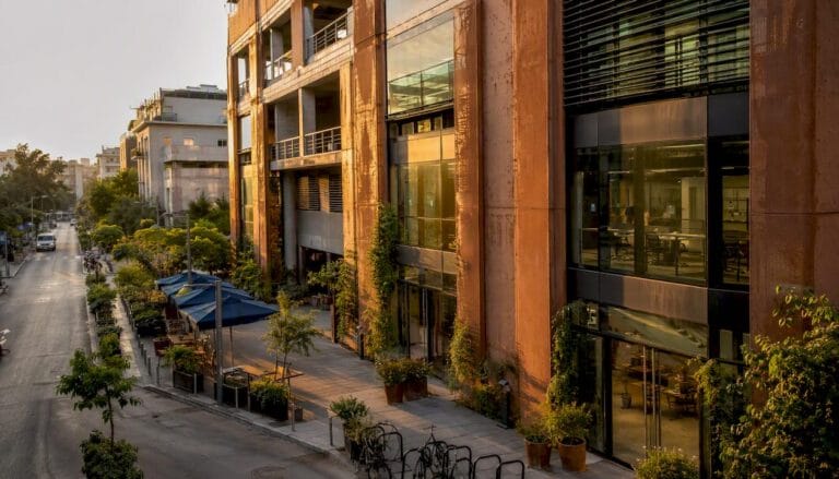 Startup office building facade in Tel Aviv
