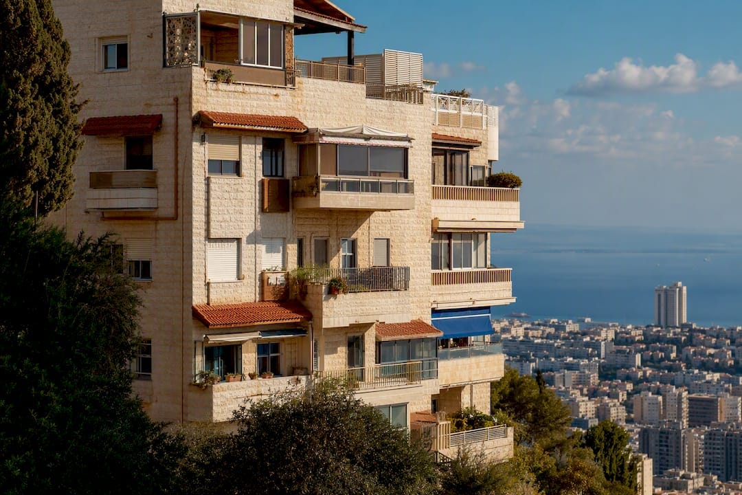 Haifa apartment building on an Israeli hillside