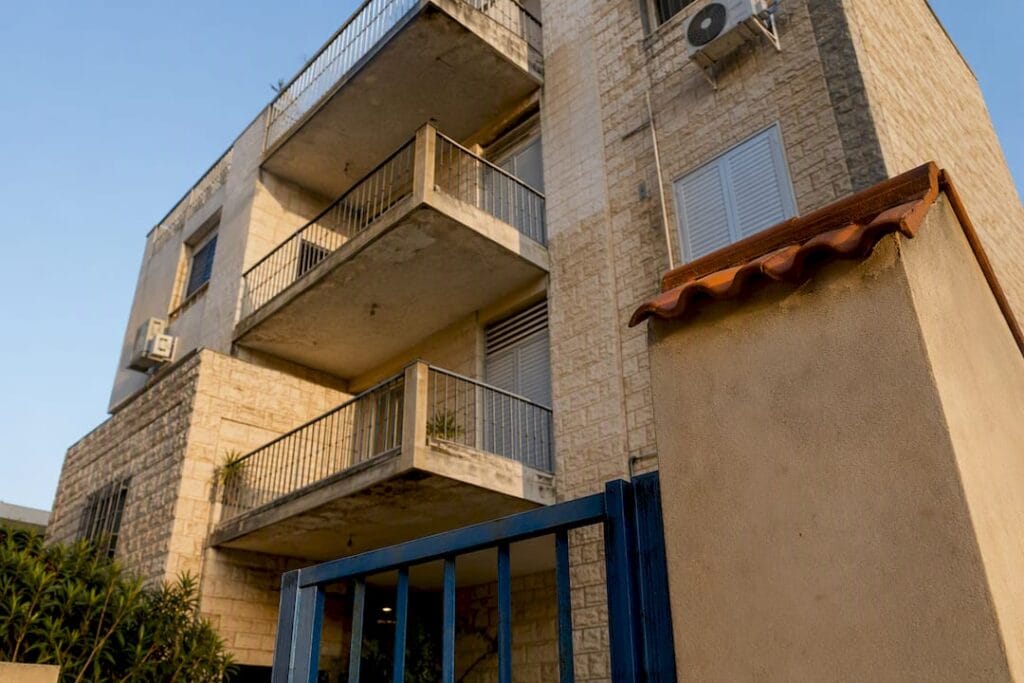 Beersheba residential property exterior in evening light