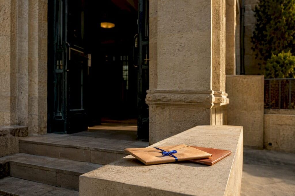 Israeli civic building entrance for inheritance filings