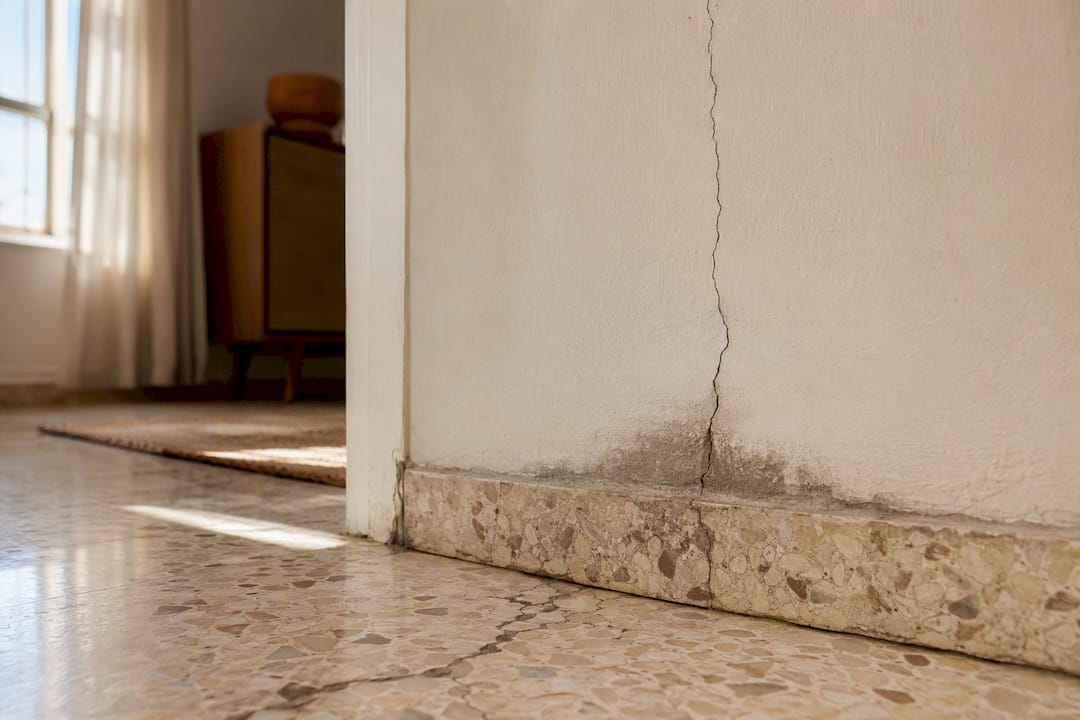 Remote Due Diligence for Israeli Property: Timeline for Foreign Buyers 3 Structural crack and damp damage in apartment