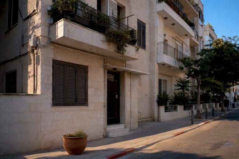 Older Tel Aviv residential property facade