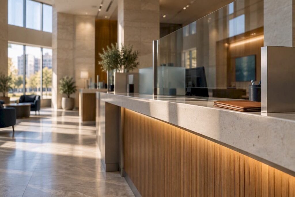 Modern Israeli bank account opening interior