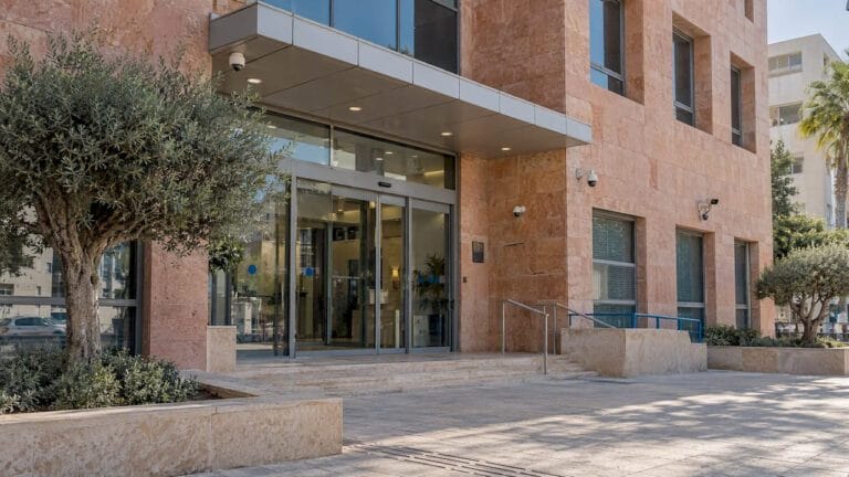 Israel Tax Authority office exterior in Tel Aviv