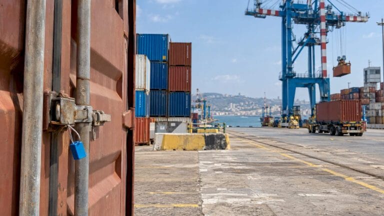 Sealed export container at Haifa Port