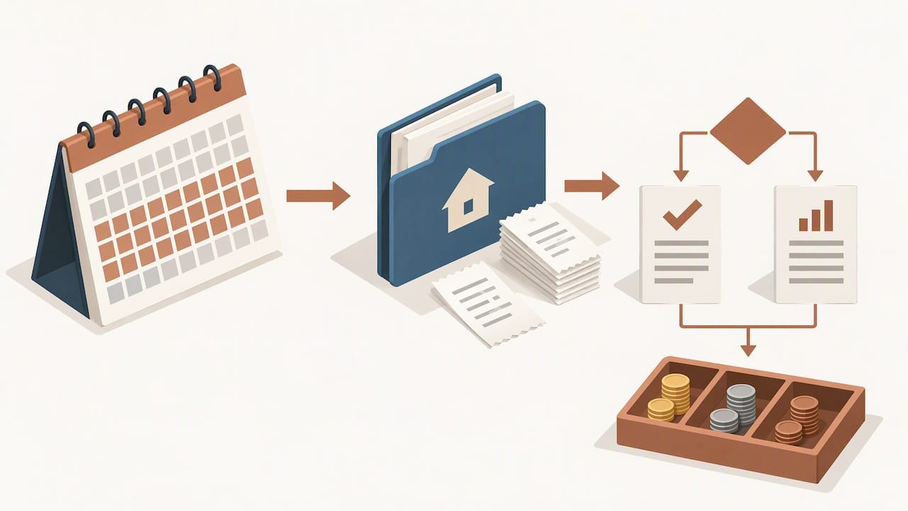 Illustration of estate payment records and review