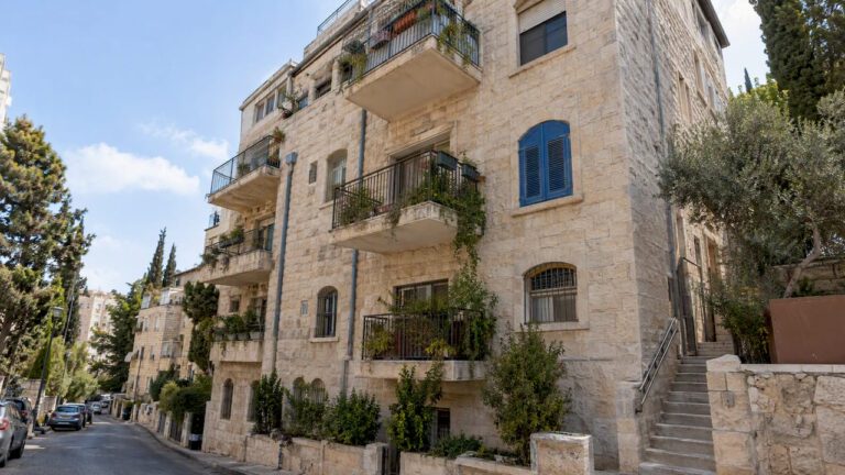 Jerusalem apartment building with stone facade